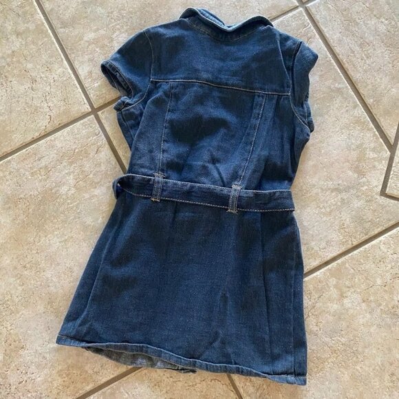 Vintage Disney Tinkerbell Fairies Denim Snap and Tie Front Dress Size 6 - Picture 5 of 6
